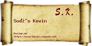 Soós Kevin névjegykártya