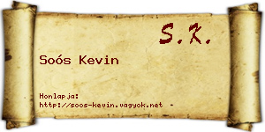 Soós Kevin névjegykártya